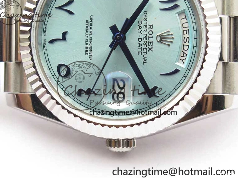 Bracelet Dial Fluted A2813 Markers Day SS Date 40mm Maker Bezel Best On SS Edition BP Arabic Blue 0727